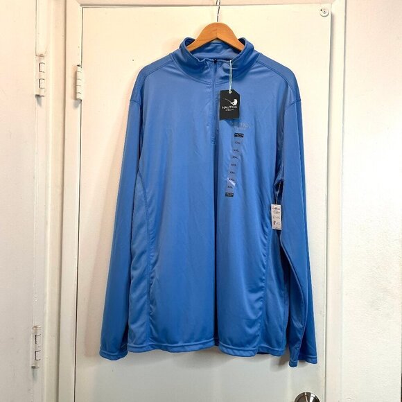 Nautica Angler Men’s XXL Fishing Pullover 1/4 Zip Blue Long Sleeve Ultracool - Picture 1 of 16